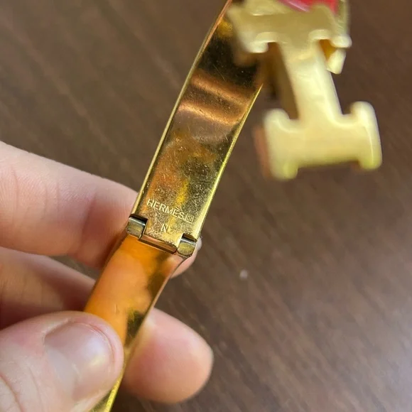 Hermes Clic H bracelet in red and gold